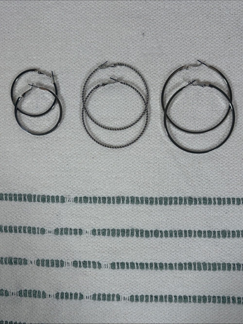Classic Silver Hoop Earring Set - Women Accessories